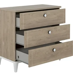 Galipette Commode à langer 3 tiroirs en chêne blond Marcel