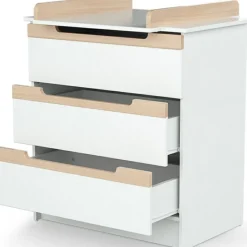 Commode à langer en bois de hêtre verni Carrousel blanc|AT4 Online