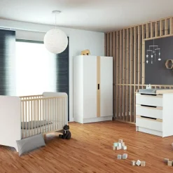 Commode à langer en bois de hêtre verni Carrousel blanc|AT4 Online