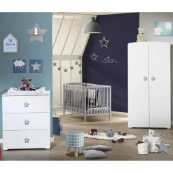 Commode à langer New Basic Boutons étoile gris|Baby Price Online