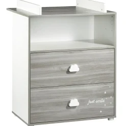 Commode à langer Smile chêne silex|Baby Price Outlet