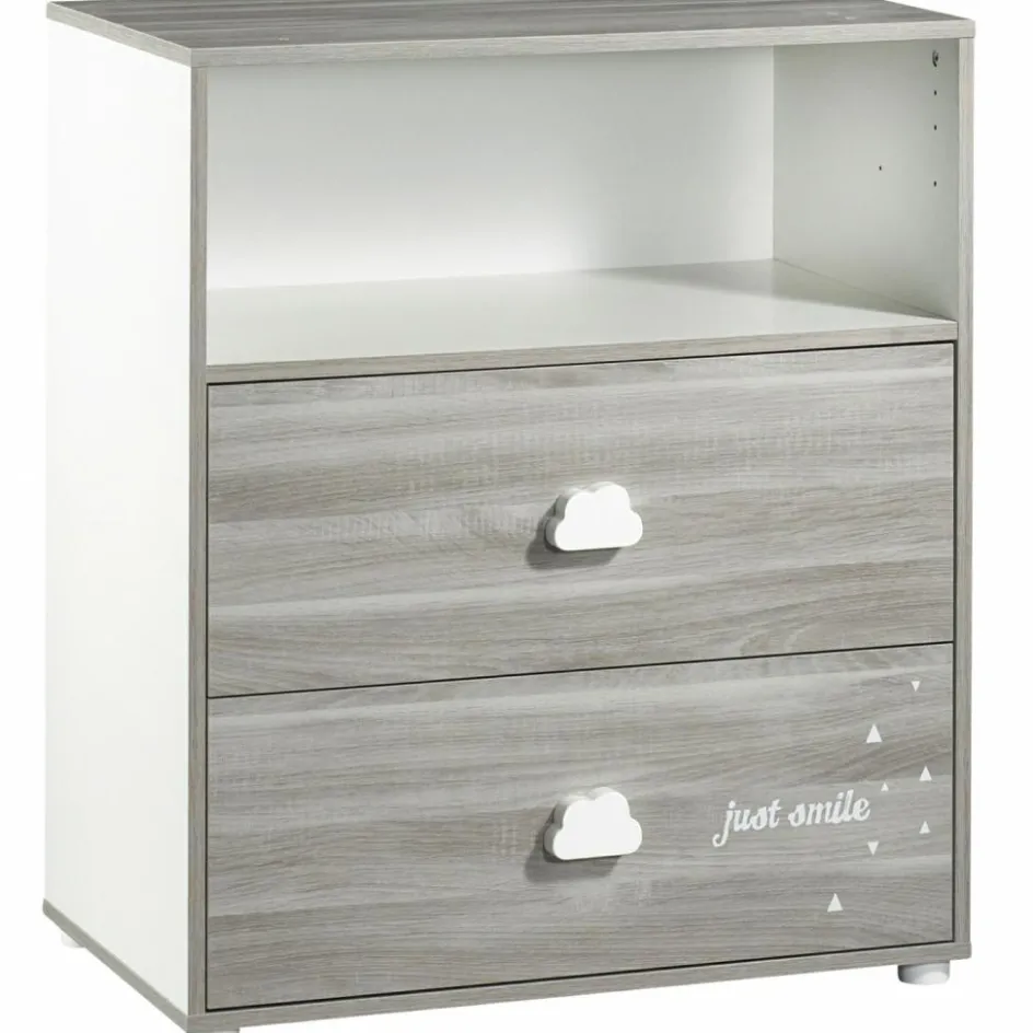 Commode à langer Smile chêne silex|Baby Price Outlet