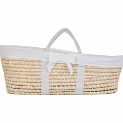 Couffin moïse naturel avec matelas et habillage jersey écru|Childhome Clearance