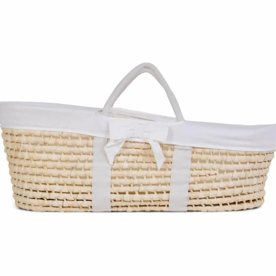 Couffin moïse naturel avec matelas et habillage jersey écru|Childhome Clearance