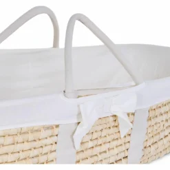 Couffin moïse naturel avec matelas et habillage jersey écru|Childhome Clearance