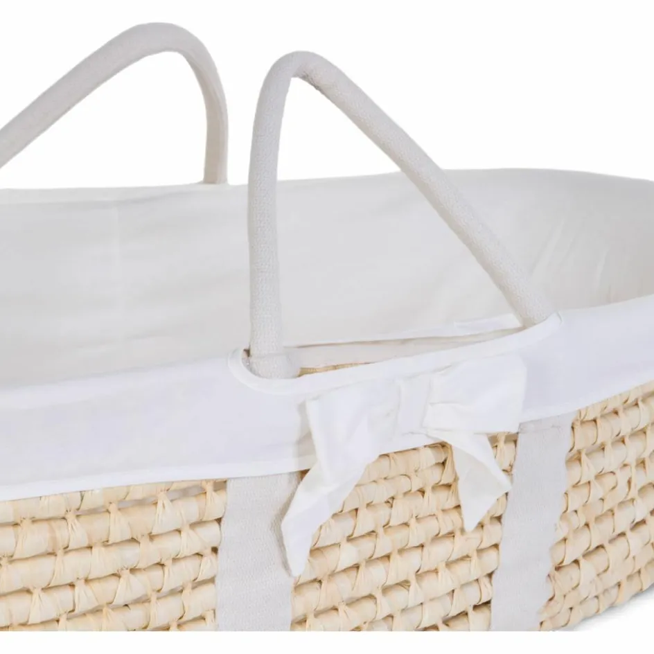 Couffin moïse naturel avec matelas et habillage jersey écru|Childhome Clearance