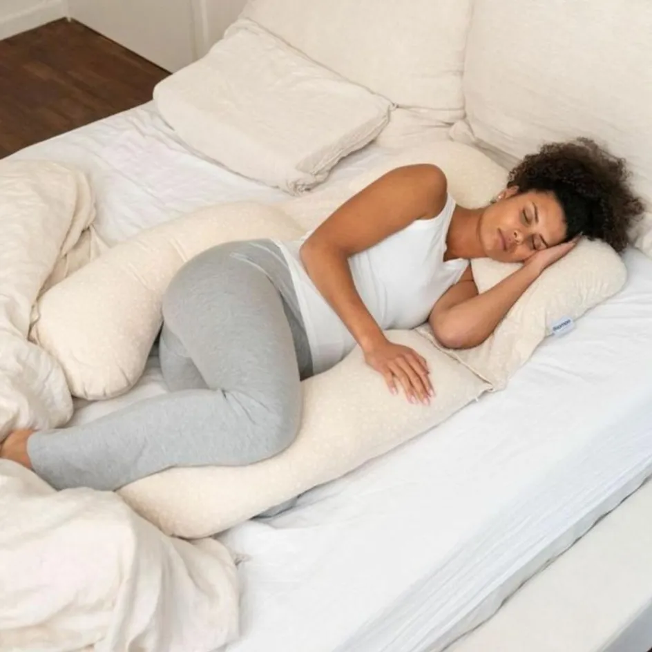 Coussin de grossesse 2 en 1 Maxxy Flowers Sand|Doomoo Discount