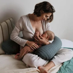 Outlet Béaba Coussin de grossesse Big Flopsy™ Fleur de coton gris mineral