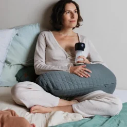 Outlet Béaba Coussin de grossesse Big Flopsy™ Fleur de coton gris mineral
