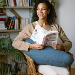 Outlet Béaba Coussin de grossesse Big Flopsy™ Fleur de coton gris mineral