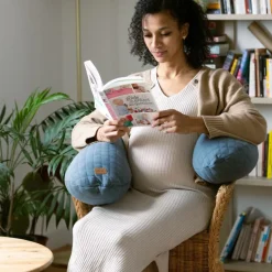 Outlet Béaba Coussin de grossesse Big Flopsy™ Fleur de coton gris mineral