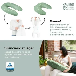 Clearance Doomoo Coussin de maternité B.Love 2 en 1 Wind Vert