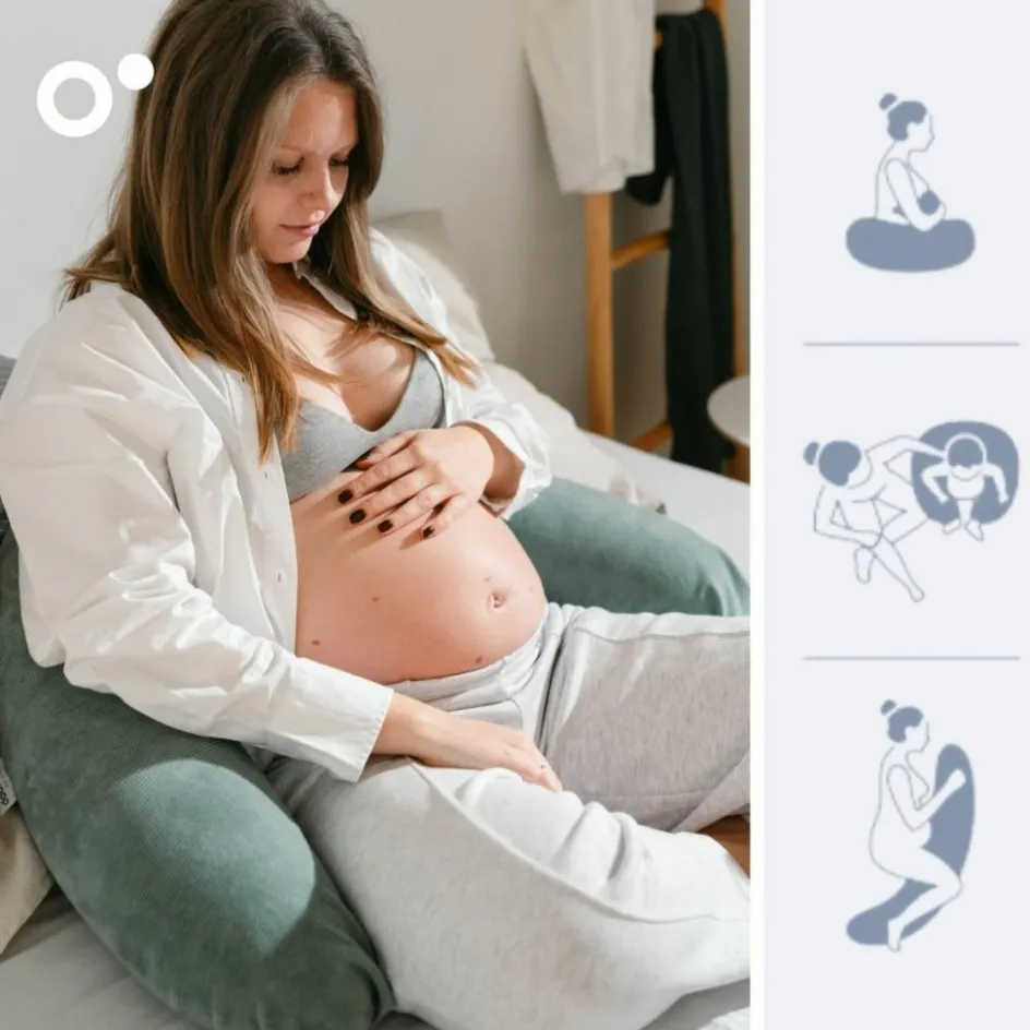 Coussin de maternité Buddy Corduroy Green|Doomoo Clearance