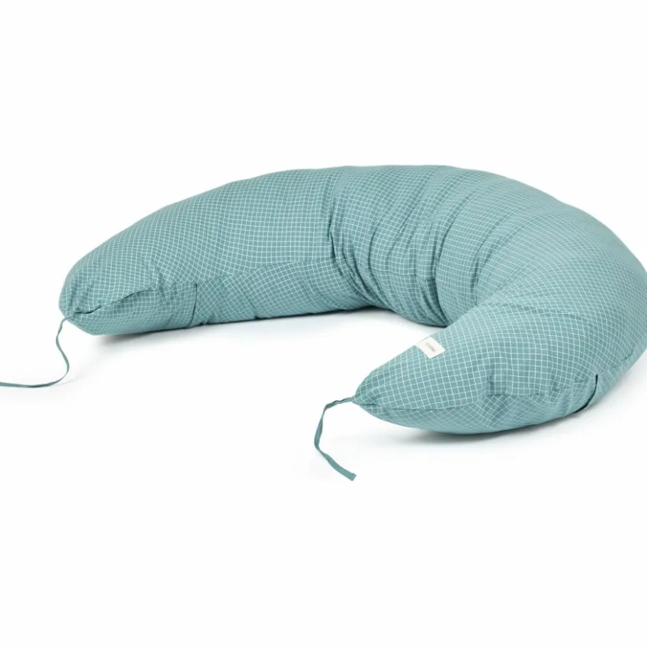 Sale Nobodinoz Coussin de maternité Stories Édition limitée Teal cream grid
