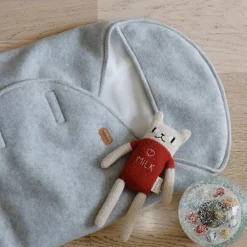 Couverture Babynomade double polaire gris chiné et blanc (0-6 mois)|Béaba Best