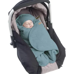 Couverture Babynomade double polaire bleu baltique et blanc (0-6 mois)|Béaba Sale