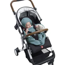 Couverture Babynomade double polaire bleu baltique et blanc (0-6 mois)|Béaba Sale