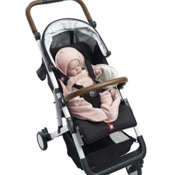 Couverture Babynomade double polaire rose poudré et blanc (0-6 mois)|Béaba New