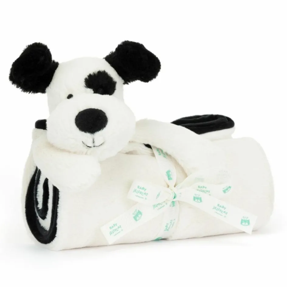 Couverture bébé Bashful Chien noir et crème (70 cm)|Jellycat Online