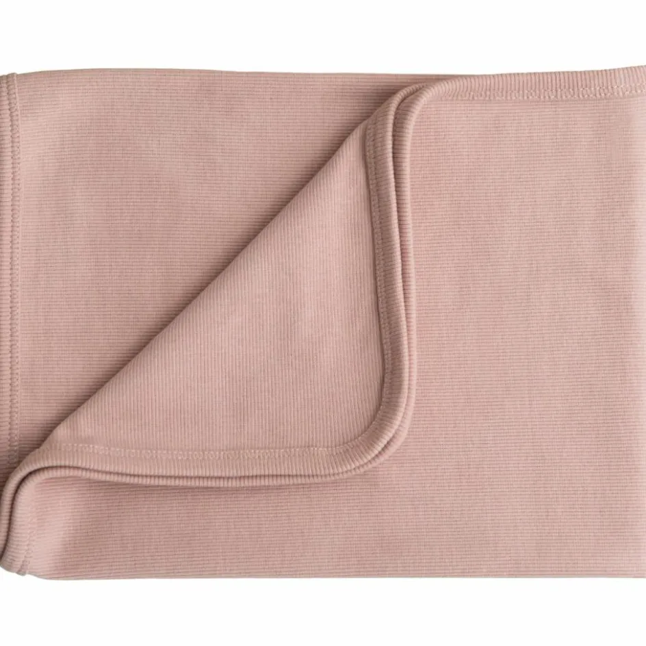 Couverture bébé côtelée Blush (90 x 90 cm)|Mushie Clearance