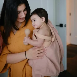 Couverture bébé côtelée Blush (90 x 90 cm)|Mushie Clearance