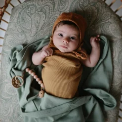 Couverture bébé côtelée Roman Green (90 x 90 cm)|Mushie Clearance