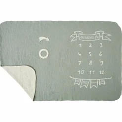 Couverture décor pour photos avec 2 accessoires rayé vert de gris|BB & Co Hot