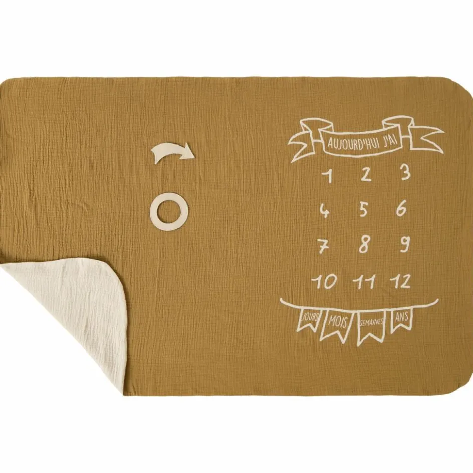 Couverture décor pour photos avec 2 accessoires havane et biscuit|BB & Co