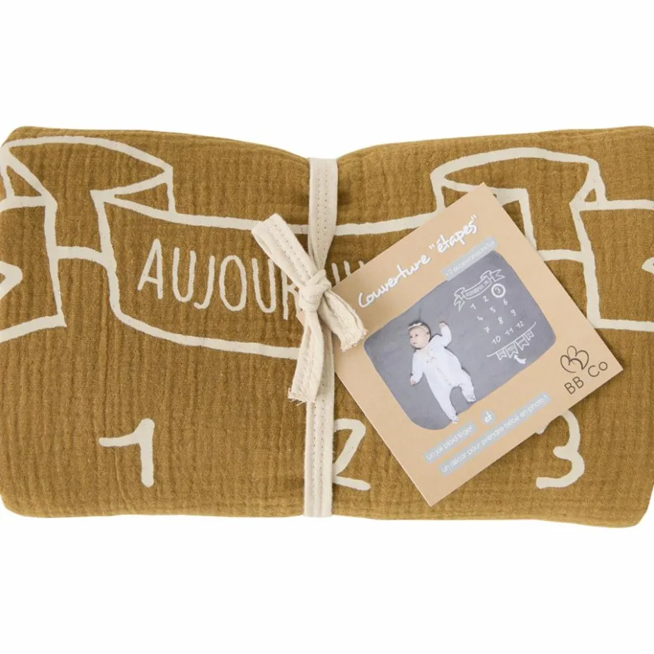 Couverture décor pour photos avec 2 accessoires havane et biscuit|BB & Co