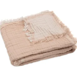 Couverture en coton Fringe Moonstone-Ivory (75 x 100 cm)|Jollein Discount