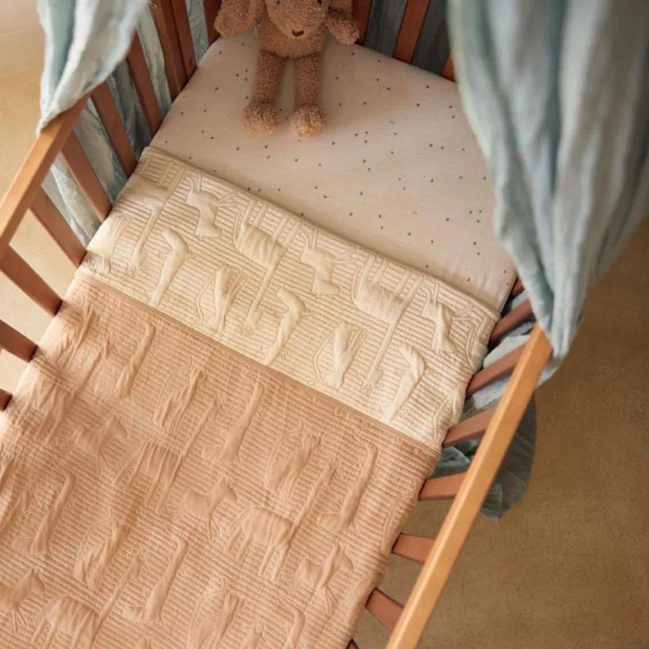 Couverture en coton Jungle Jambo Biscuit-Oatmeal (75 x 100 cm)|Jollein Best