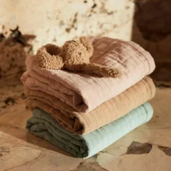 Clearance Jollein Couverture en gaze de coton Jacquard Wild Rose (75 x 100 cm)