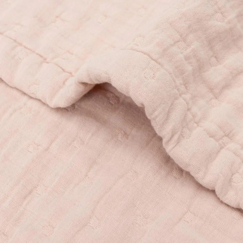 Clearance Jollein Couverture en gaze de coton Jacquard Wild Rose (75 x 100 cm)