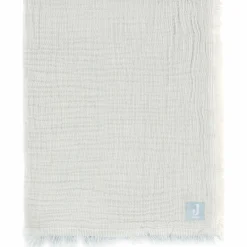 Couverture en gaze de coton Fringe Stripe Sea Green (120 x 120 cm)|Jollein Online