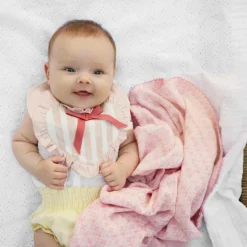 Clearance Elodie Details Couverture en mousseline de bambou Embroidery Anglaise Pink