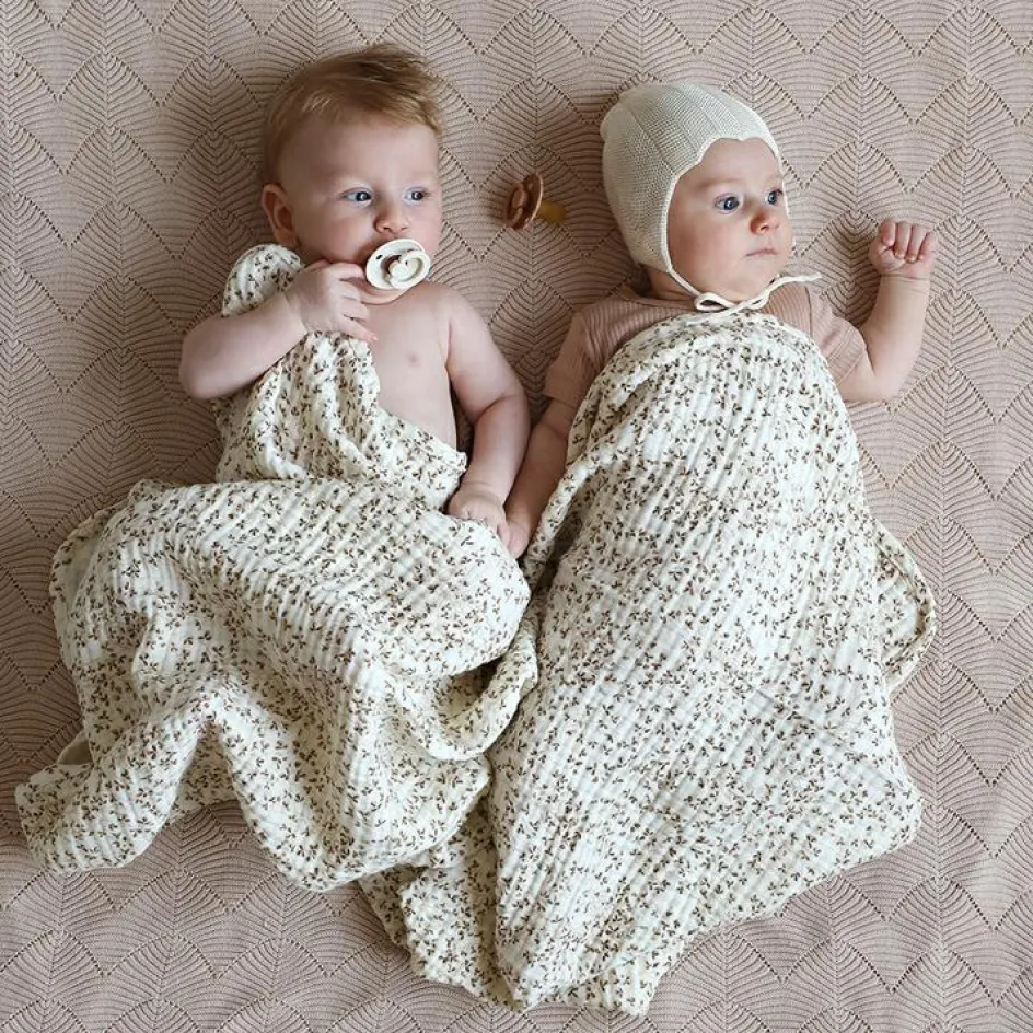 Couverture en mousseline de coton bio Lierre (100 x 100 cm)|Cam Cam Copenhagen New