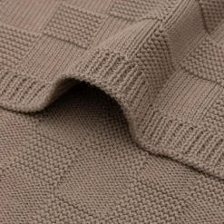 Sale Jollein Couverture en tricot Box Knit Milky Coffee (75 x 100 cm)