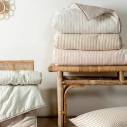 Couverture matelassée Faro Rayé Peach (100 x 140 cm)|Kadolis Online