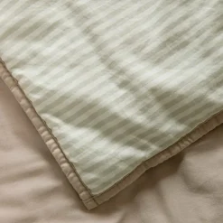 Couverture matelassée Faro Rayé Tilleul (100 x 140 cm)|Kadolis Sale