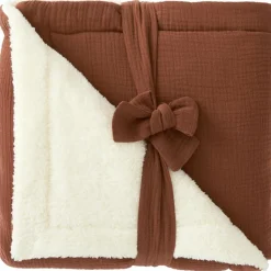 Couverture peluche double gaze et microfibre toffee (70 x 100 cm)|BB & Co Best