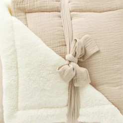 Couverture polaire double gaze de coton biscuit (70 x 100 cm)|BB & Co New