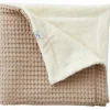 Clearance BB & Co Couverture polaire en coton gaufré Latte (75 x 120 cm)