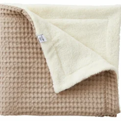 Clearance BB & Co Couverture polaire en coton gaufré Latte (75 x 120 cm)