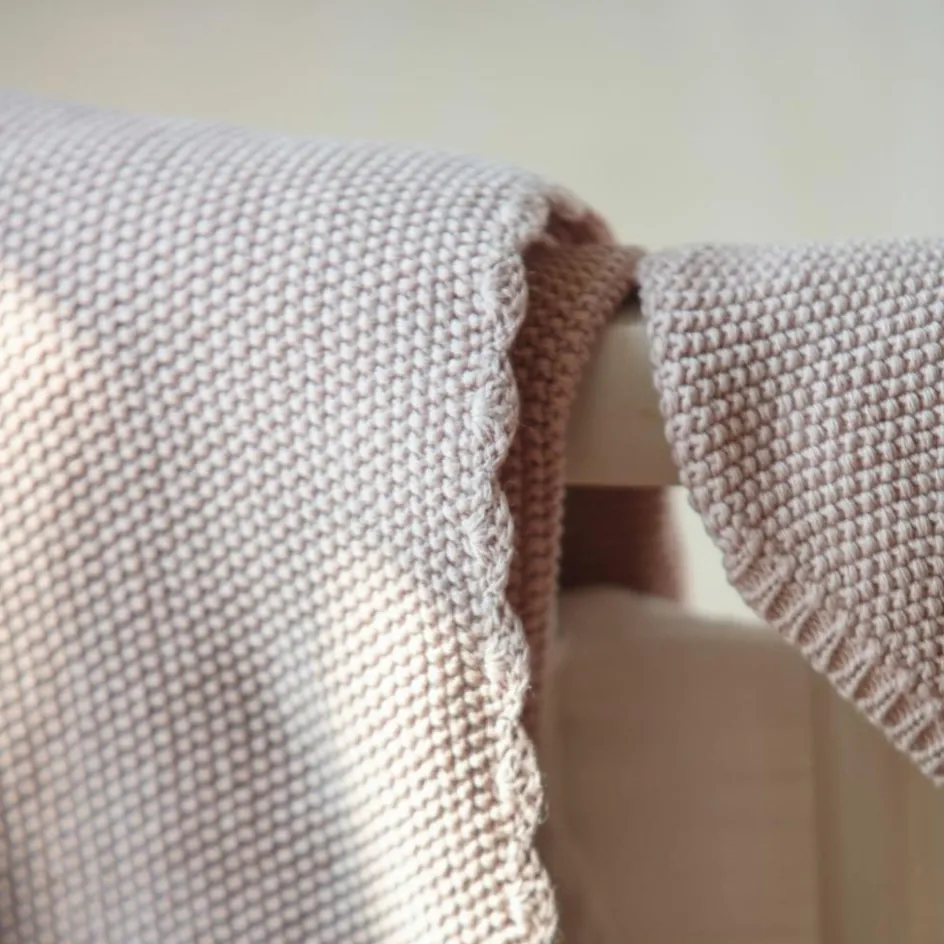 Couverture tricot bébé rose (75 x 100 cm)|Pasito a pasito Sale