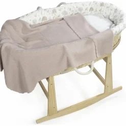 Couverture tricot bébé rose (75 x 100 cm)|Pasito a pasito Sale