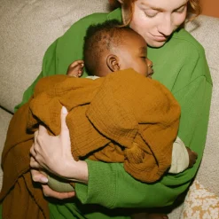 Discount Nobodinoz Couverture Wabi-Sabi en gaze de coton Golden Brown (65 x 100 cm)