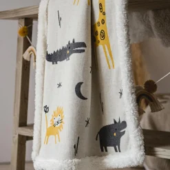 Couverture Zoo en tricot et polaire (80 x 100 cm)|Kaiser Best