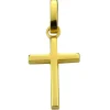 Hot Premiers Bijoux Croix carrée polie 14 x 10 mm (or jaune 750°)