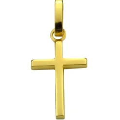 Hot Premiers Bijoux Croix carrée polie 14 x 10 mm (or jaune 750°)
