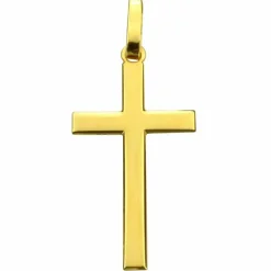 Croix polie 22 x 14 mm (or jaune 750°)|Premiers Bijoux Online